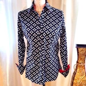 Mischa Button Down Blouse With French Cuffed Sleeves